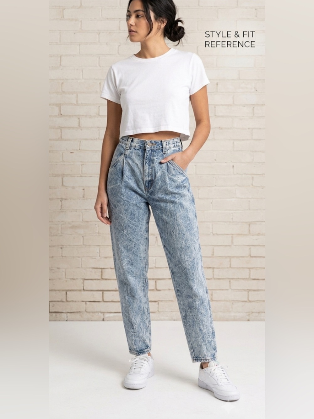 VTG 80s Chic Acid Wash High Waisted Pleated Mom Jeans